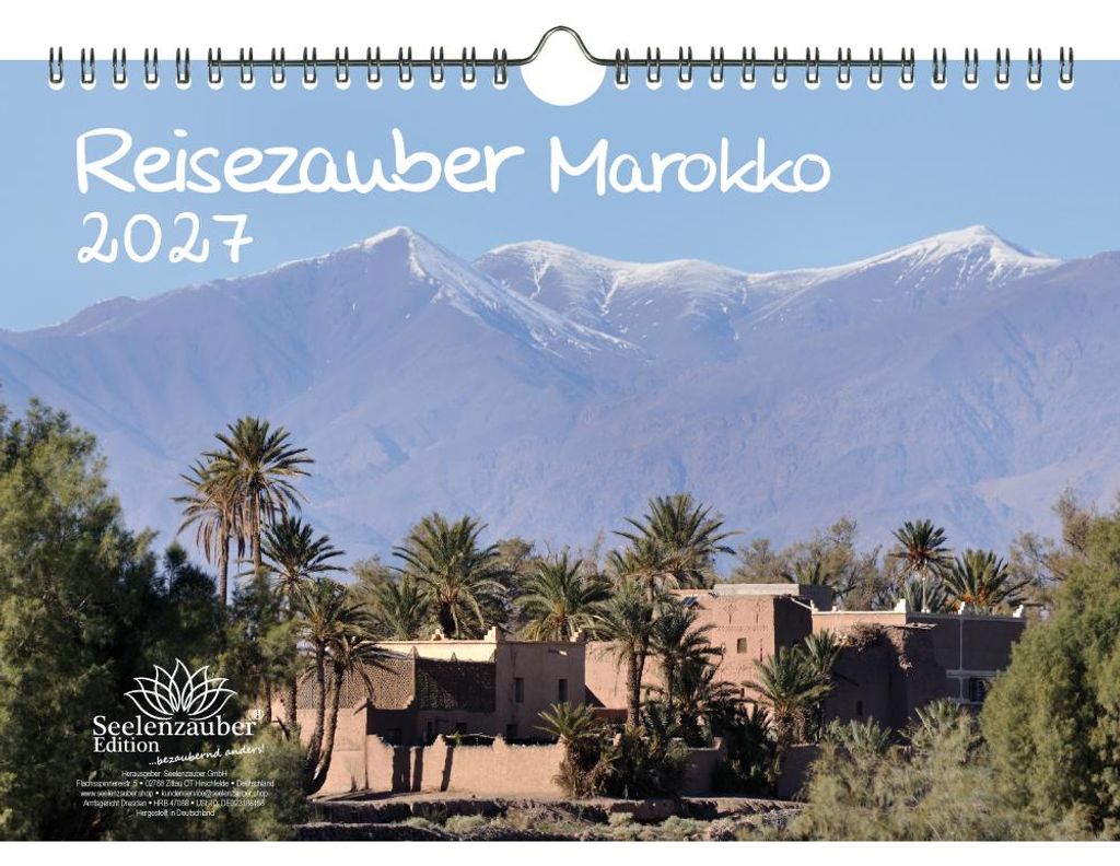 Reisezauber Marokko DIN A4 Kalender für 2027 Afrika Landschaft Reise Tiere Urlaub - Seelenzauber