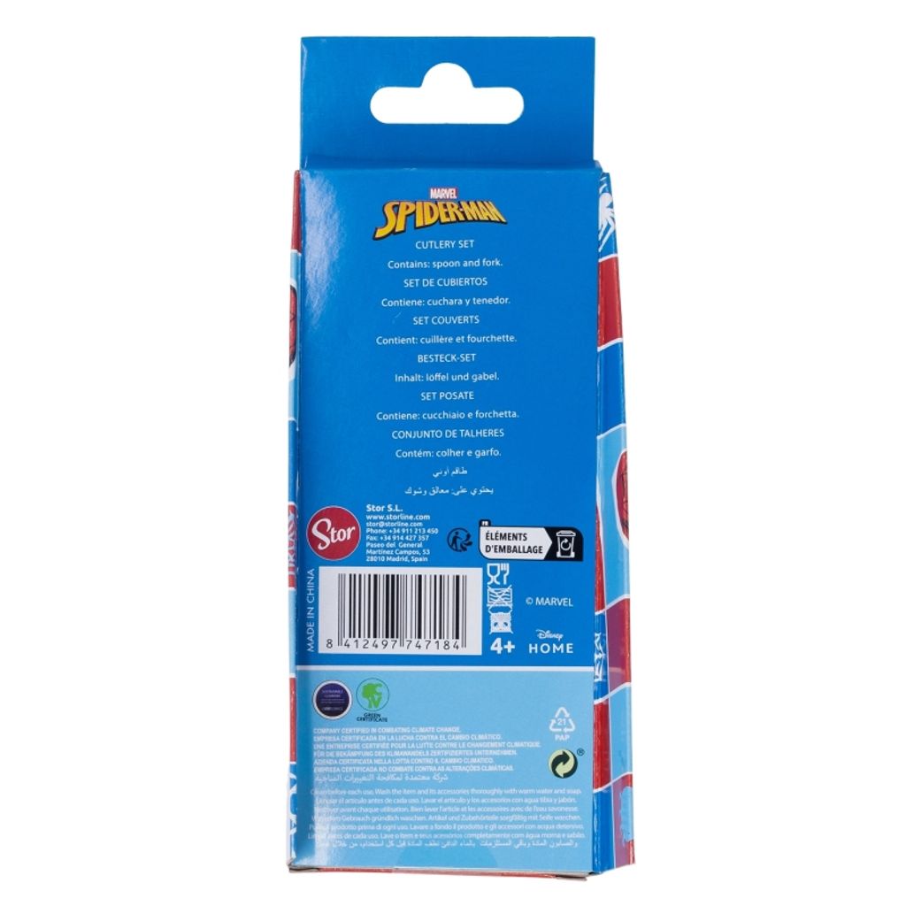 Set di posate per bambini Spiderman 2 pezzi - cucchiaio e Immagine del prodotto 