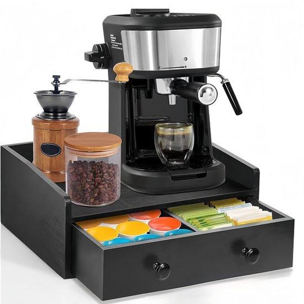 Holz Organizer für Kaffee und Tee mit multifunktionalen Aufbewahrungsbehältern