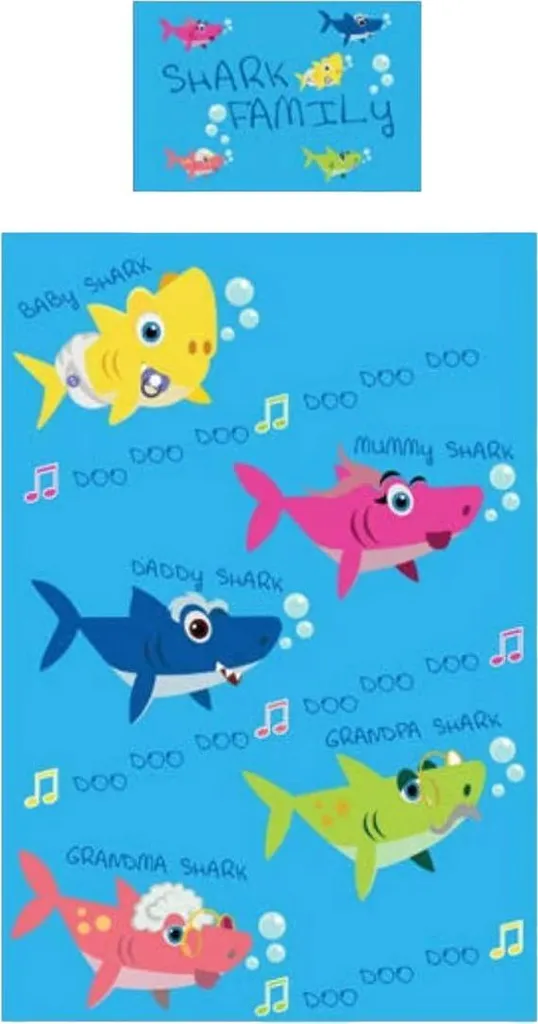 Décoration de Chambre Baby Shark : Parure de Lit pour Garçon et Fille