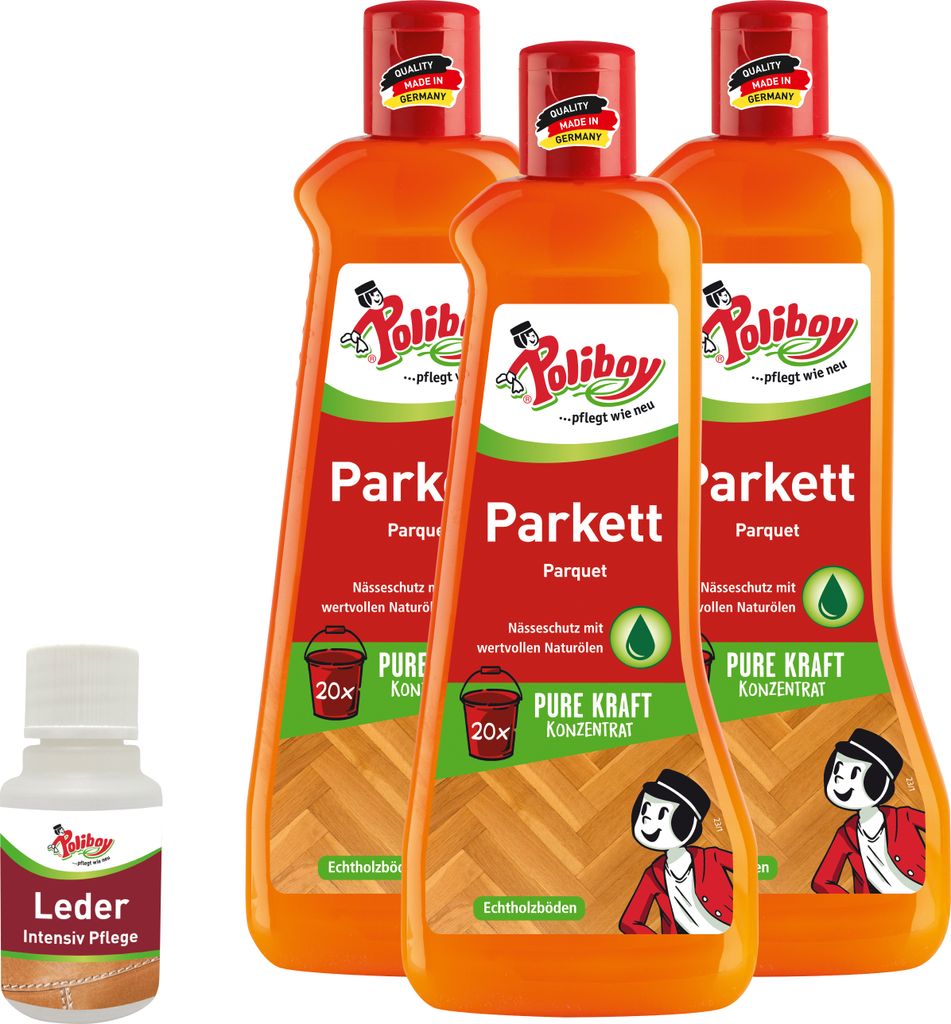 Poliboy Parkett Pflegekonzentrat - 3x500ml - zur Reinigung Produktbild 