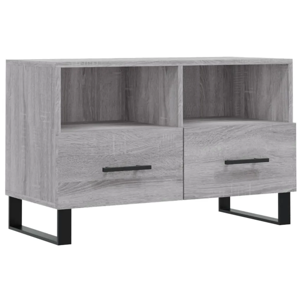 Porta TV SYFAX Grigio Sonoma 80cm - Mobile in Legno Multistrato e Ferro