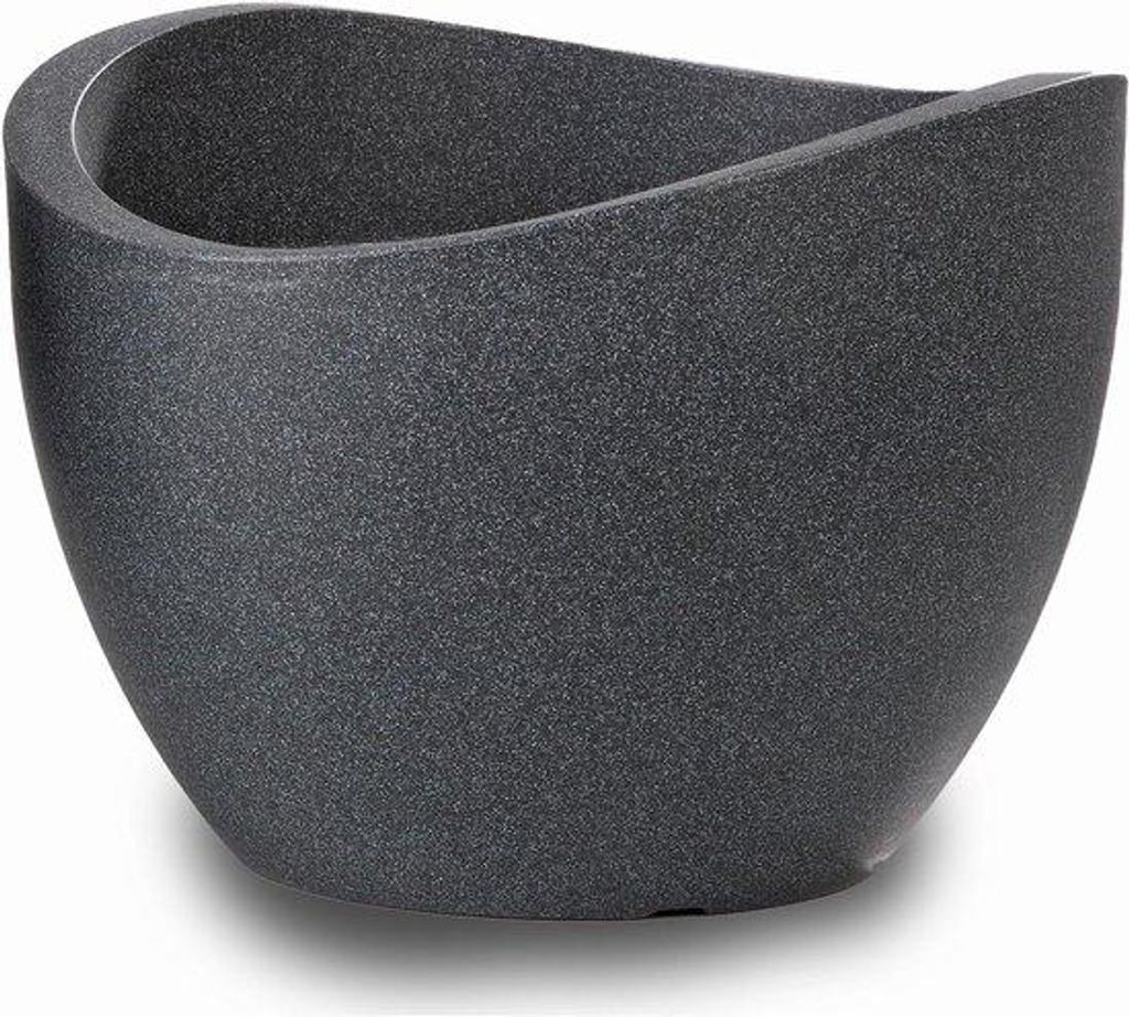Keramische Globus-Töpfe - schwarz-granit - 30 cm Durchmesser, 22 cm Höhe, 19 Liter