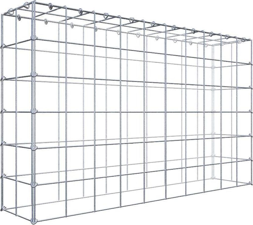 Anbaugabione Typ 3 100 cm x 60 cm x 20 cm (L x H x T), Maschenweite 10 cm x 10 cm, C-Ring