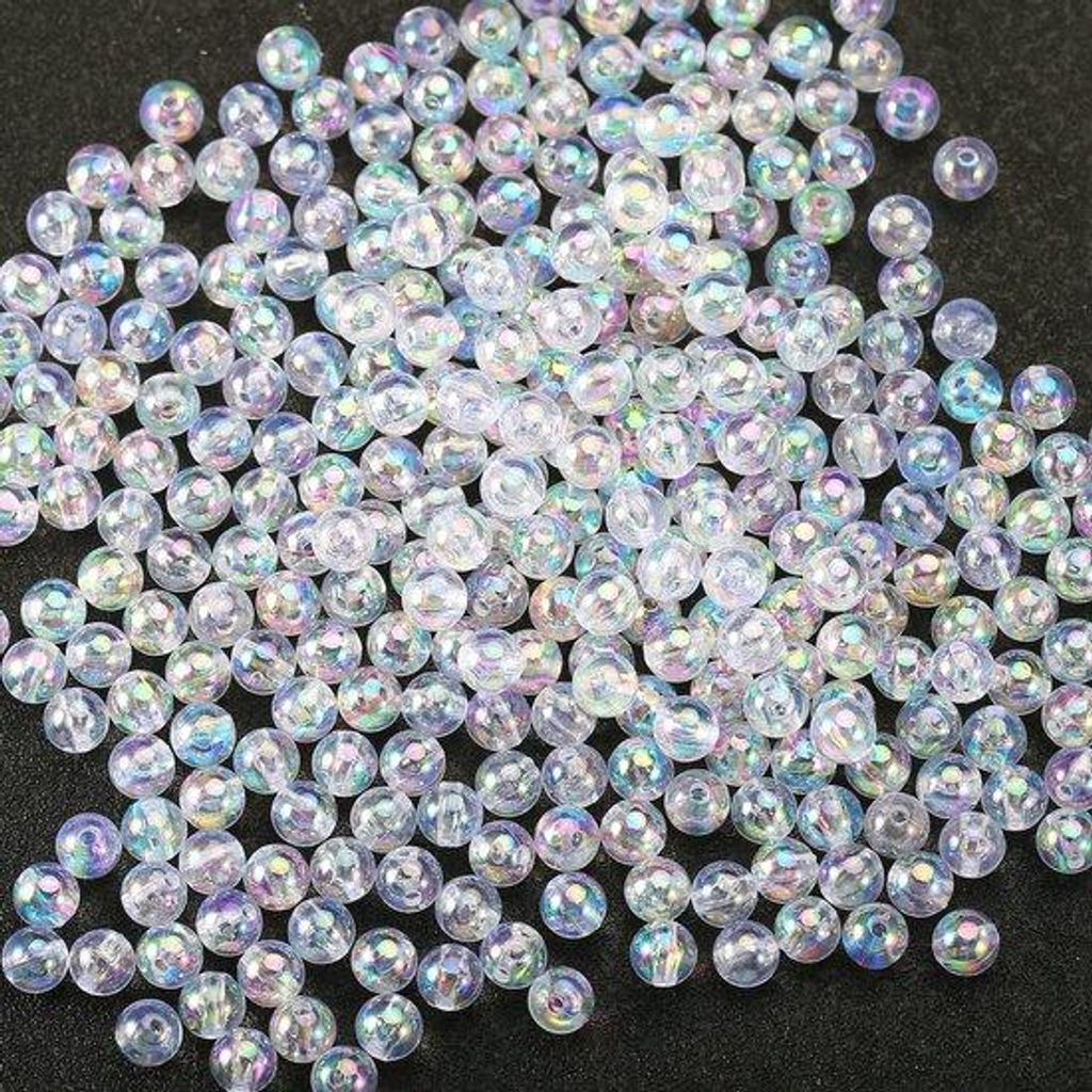 Kunststof ronde kralen 6mm acryl 2000 stuks voor sieraden (wit)