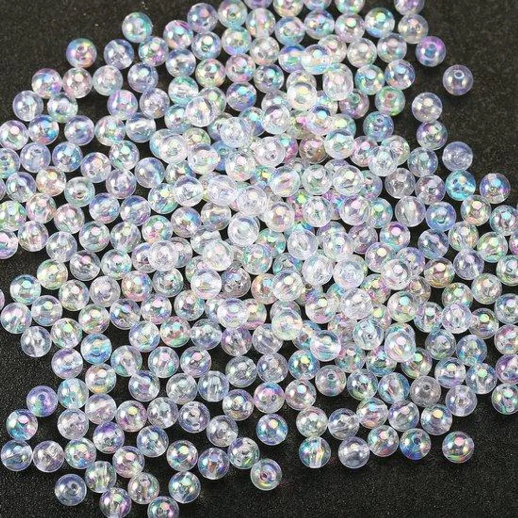 Perles rondes en acrylique blanc 6mm pour bijoux, lot de 2000 pièces