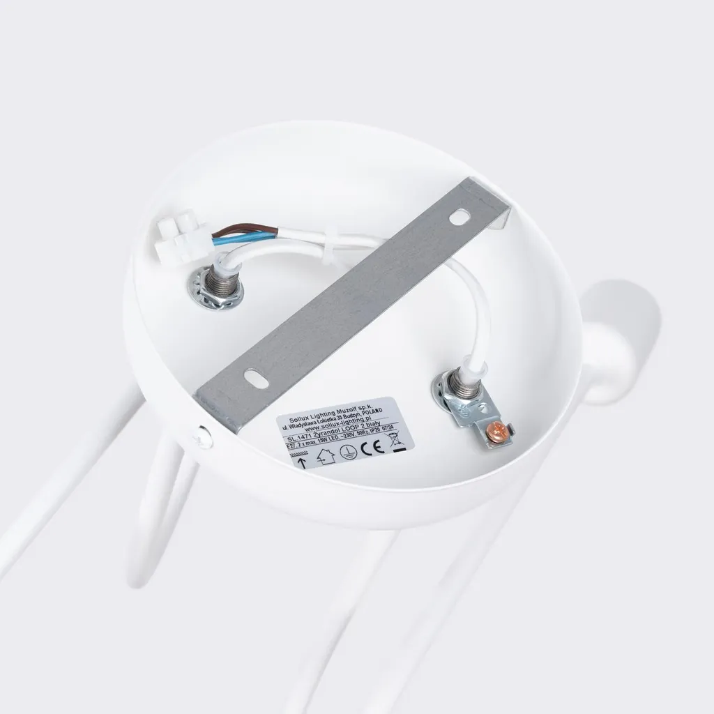 Lustre LOOP 2 Blanc Solution Éclairage Double E27 Acier Robuste - 16