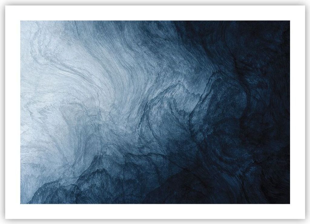 Poster - Poster ohne Rahmen - Wasser Blau Farbe - 70x50 cm - Wand Bild - Wanddeko - Wandbilder - Kunstposter - Wandposter - Bilder - Kunstdruck - W...