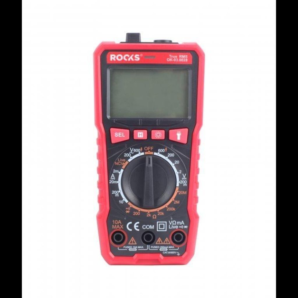 Multimeter mit LCD-Anzeige, Dioden- und Produktbild 