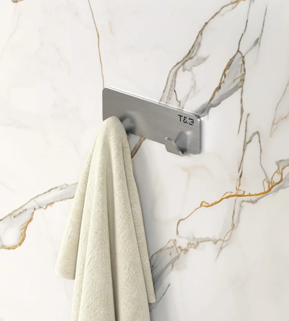 Double Crochet de Salle de Bain Nortiq en Aluminium pour Serviettes
