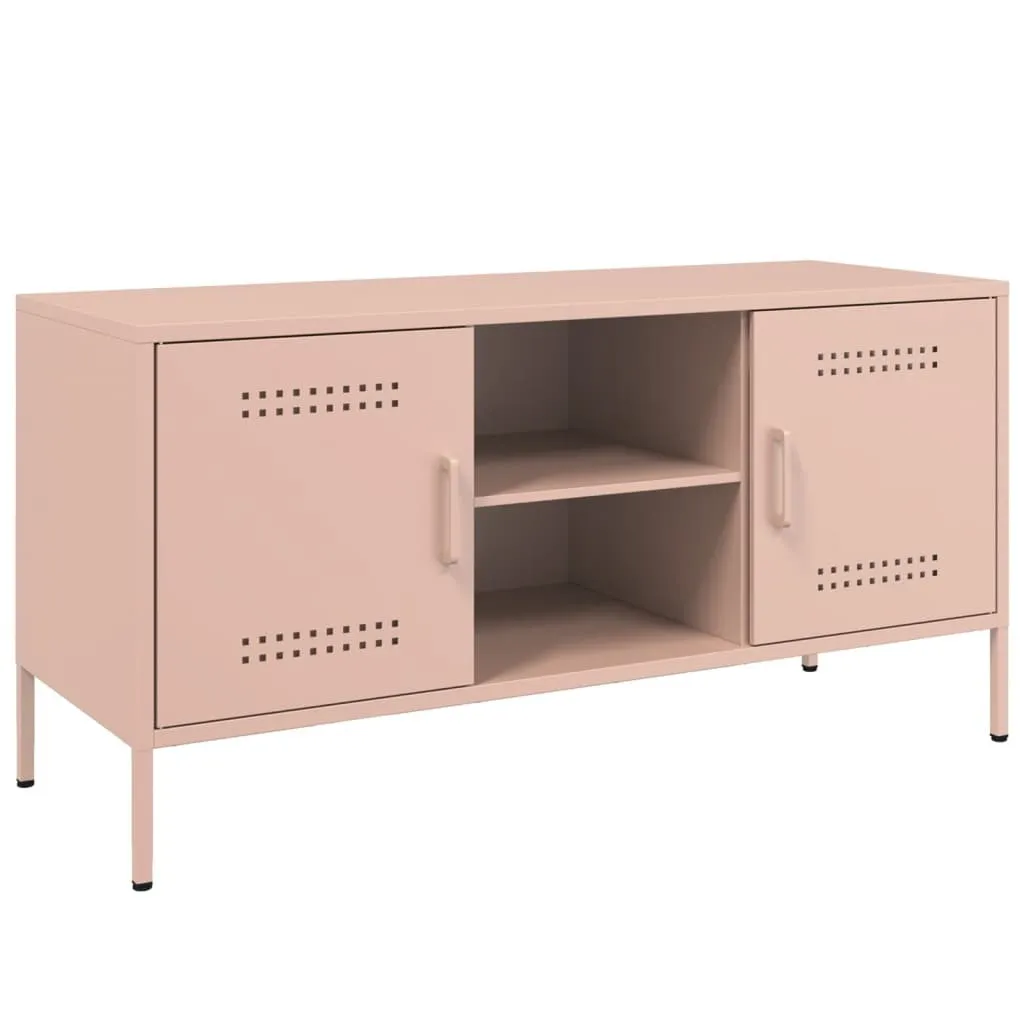 Porta TV Rosa in Metallo 100,5 cm | Mobile Soggiorno Chic Industriale