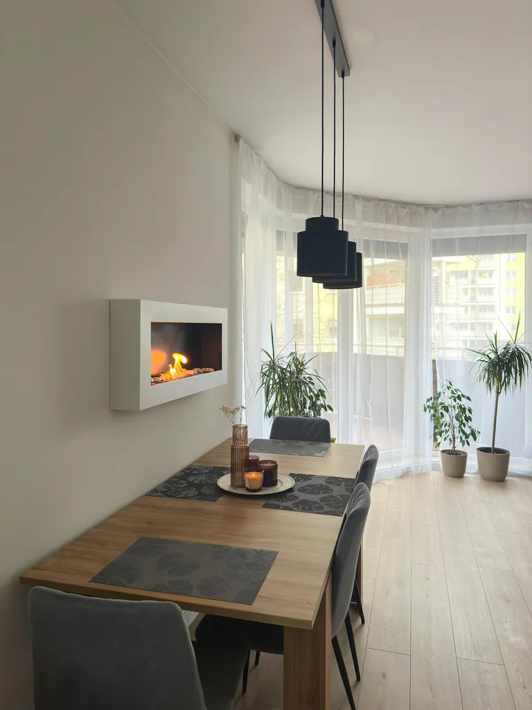 Cheminée Bioéthanol Murale Intérieur/Extérieur Design Blanc Moderne - 15