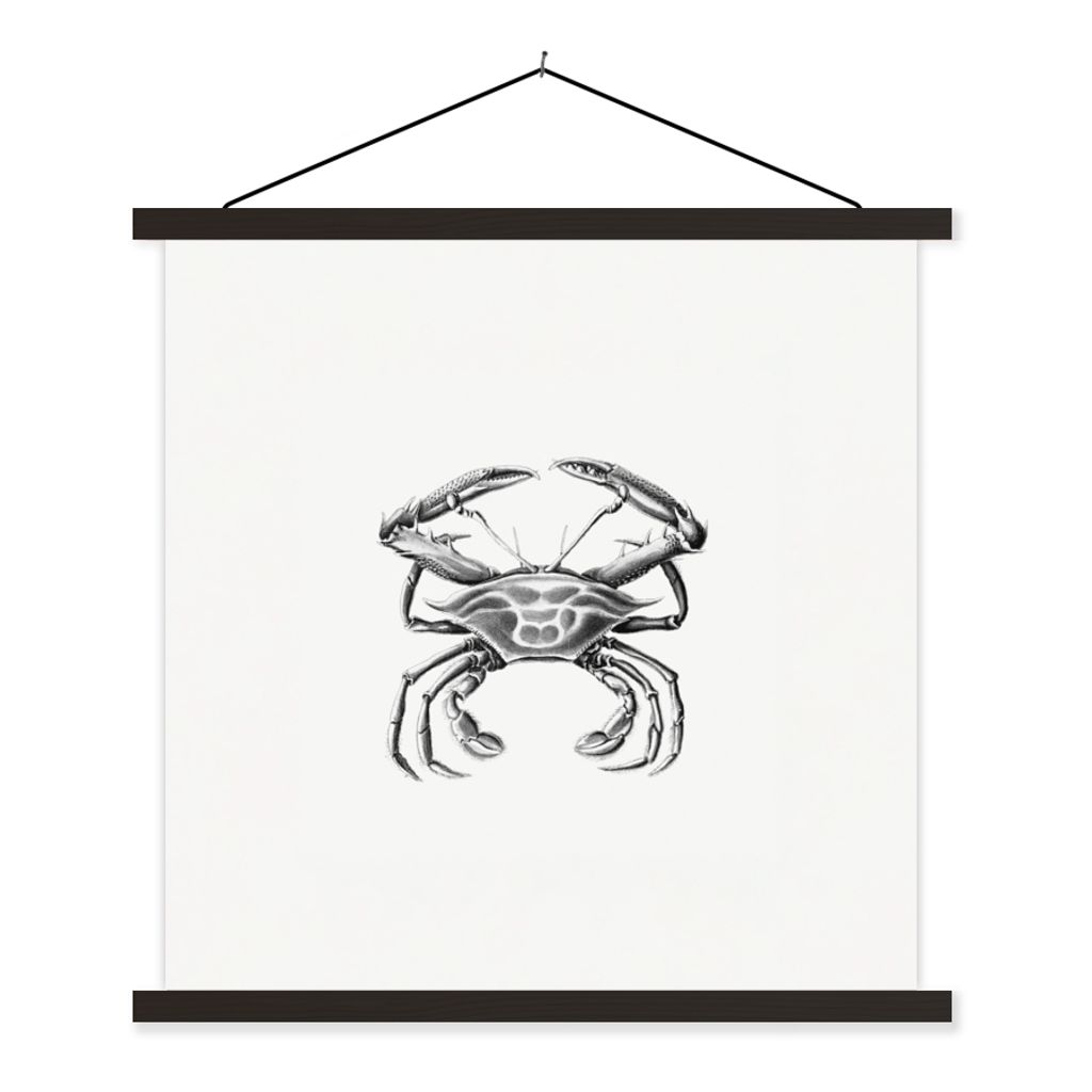 MuchoWow Textilposter Ernst Haeckel - Jahrgang - Kunst - Krabbe 40x40 cm mit schwarzem Rahmen - Fotos