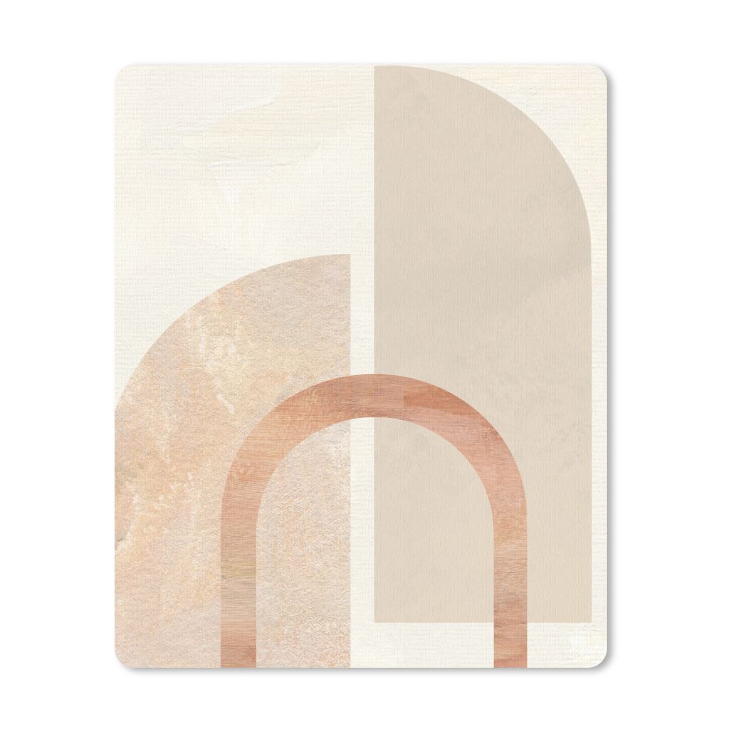 MuchoWow Mauspad Mousepad Formen - Beige - Abstrakt 19x23 cm - Mousepads - Maus Mat - Pad - Mausunterlage - Mauspads - Spielen