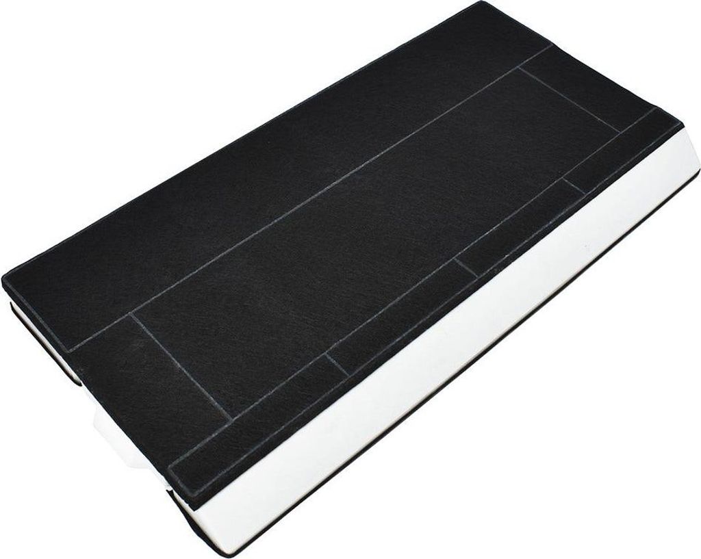 A product shot of a black and white rectangular object, likely an electronic component or filter, on a white background.