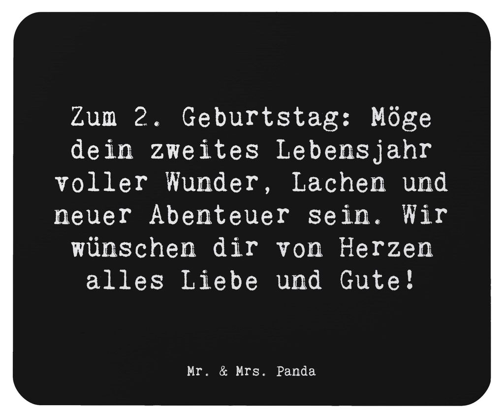 Mr. & Mrs. Panda Mouse Pad Spruch 2. Geburtstag Wünsche - Schwarz - Geschenk, Wunder, Abenteuer, computermatte, mauspad pc, von Herzen, Kinderpart...