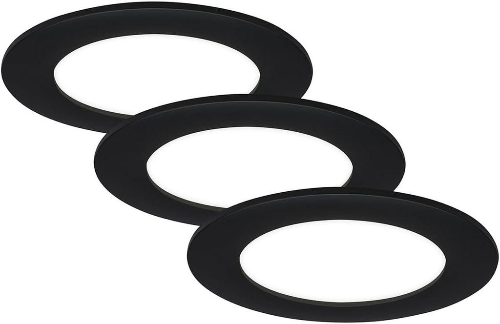 Di-Ka LED Einbauleuchte Flat-In 3er Set schwarz-matt Ø 12 Produktbild 