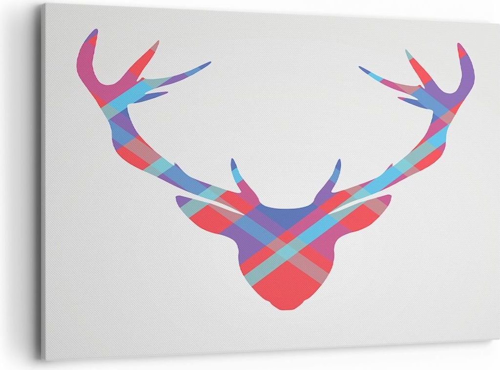 Bild auf Leinwand - Leinwandbild - Abstraktion Hörner - 100x70cm - Wand Bild - Wanddeko - Leinwanddruck - Bilder - Kunstdruck - Wanddekoration - L...