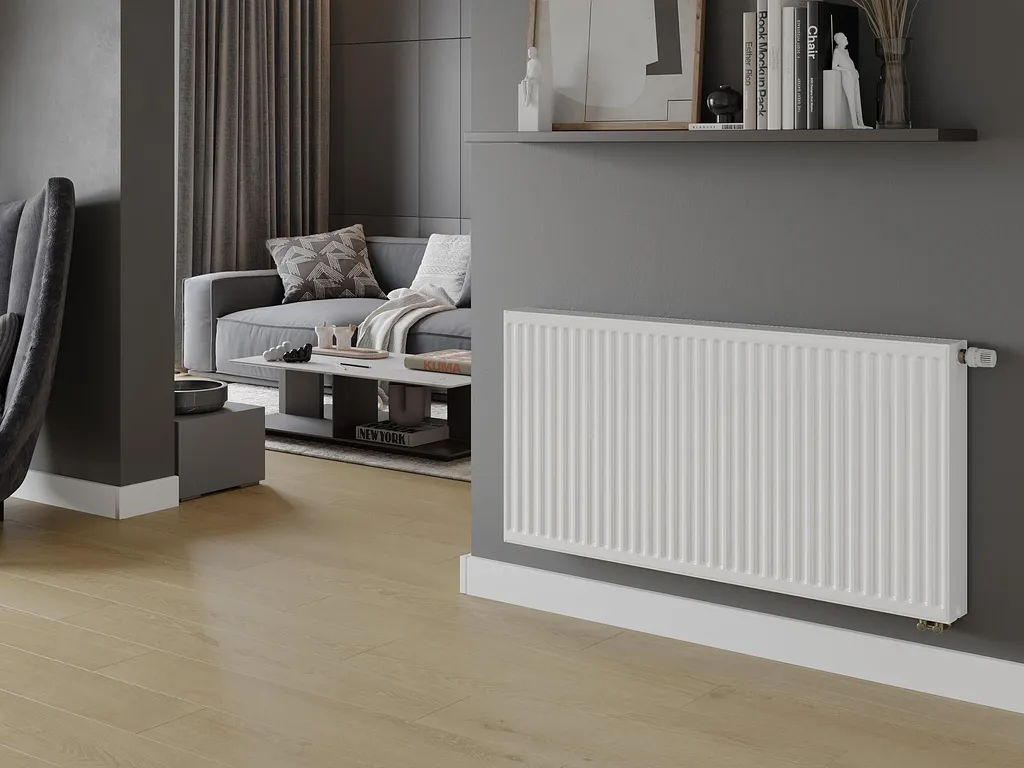 Radiateur à panneaux acier 300x1600mm blanc pour chauffage central