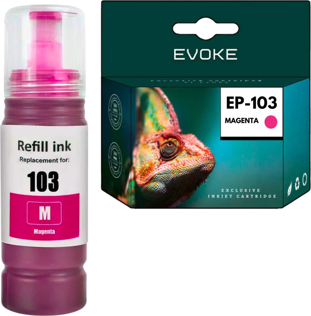 Inchiostro Magenta 103 per Epson EcoTank L3251 L3150 70ml - Colori Vivi