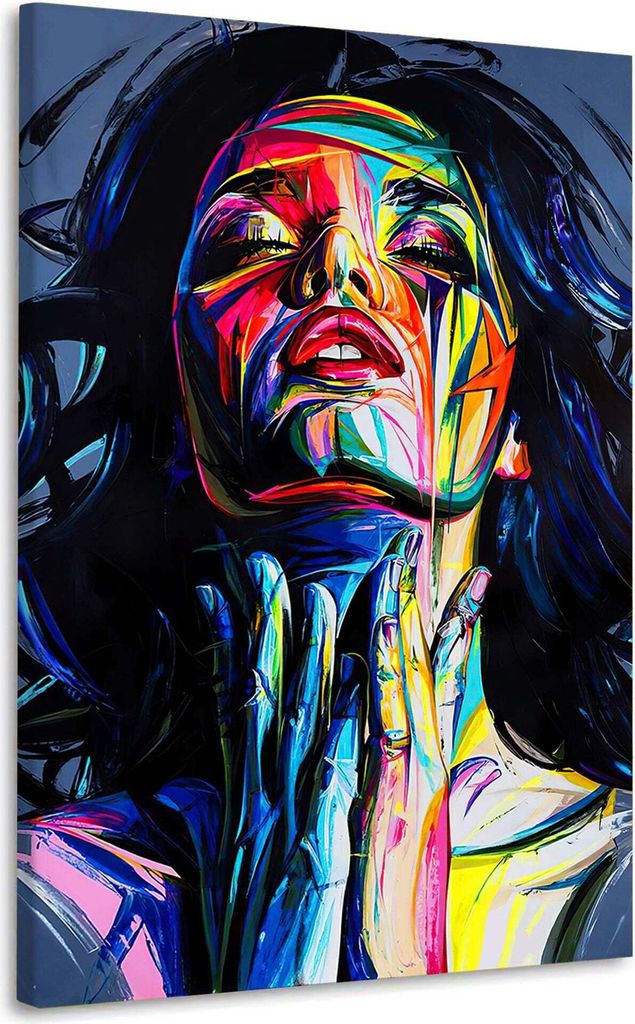 Wandbild Leinwandbild Frau Pop Art Colour: 80x120x2cm
