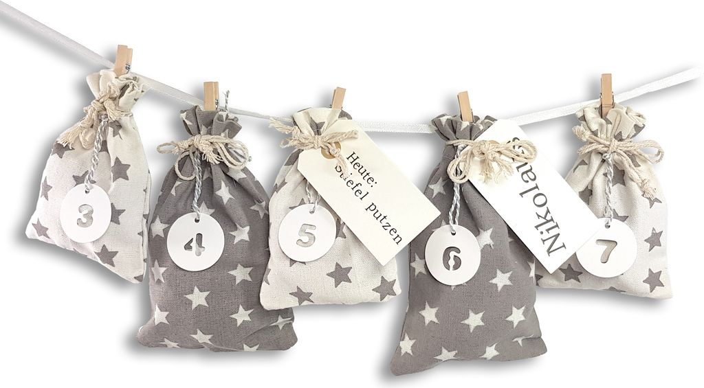 DIY Adventskalender zum Befüllen Schneeflöckchen Produktbild 
