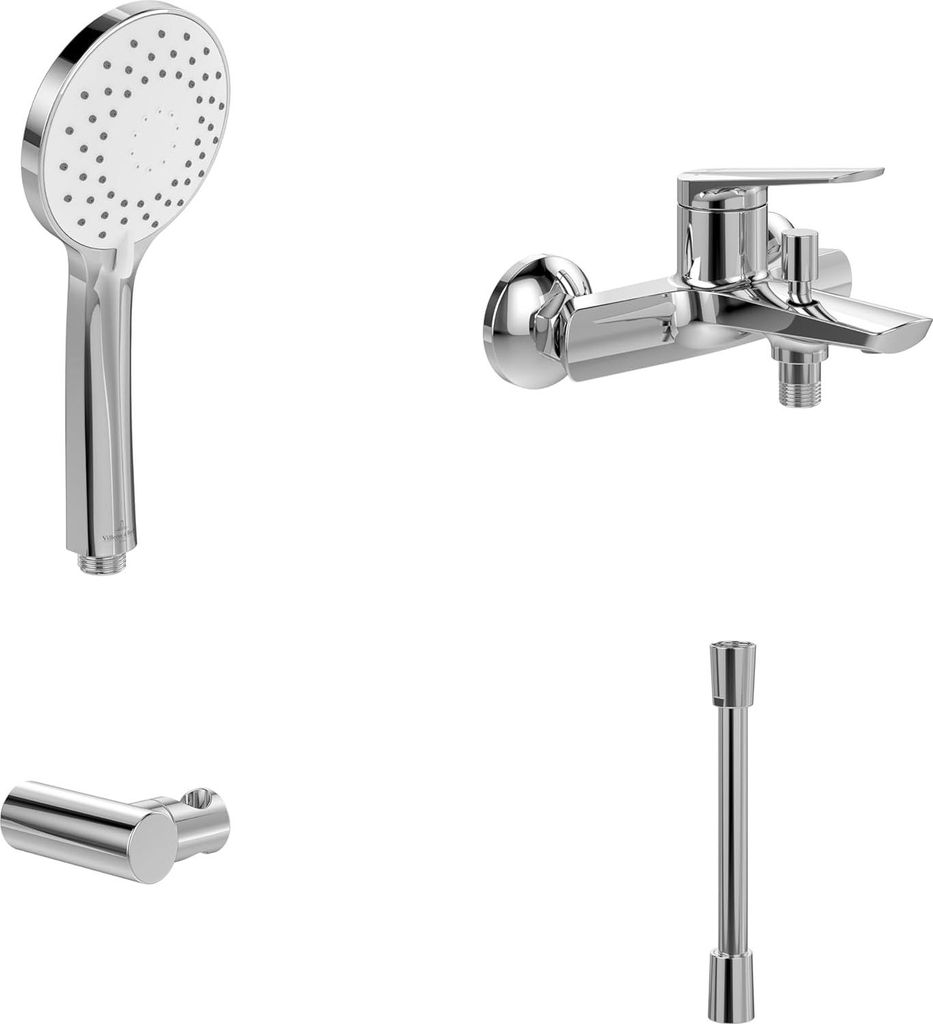 Villeroy & Boch Oasis Wannenarmatur Set 4in1 Aufputz Badarmatur Handbrause