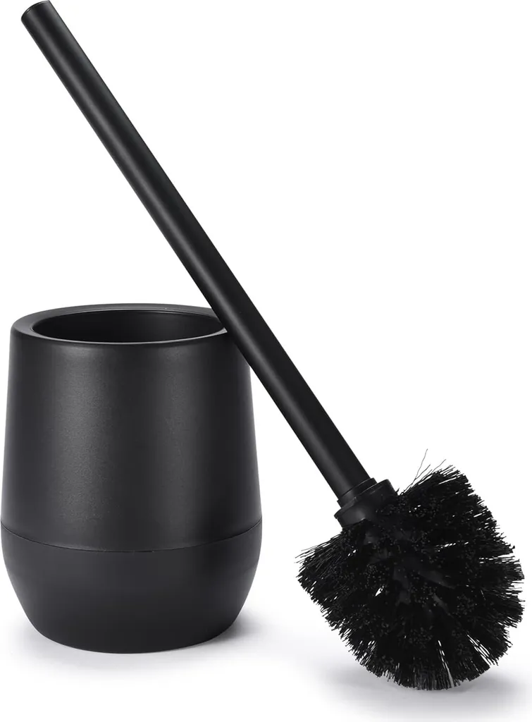 Brosse à toilettes noire en silicone anti-odeur et sans gouttes d'eau