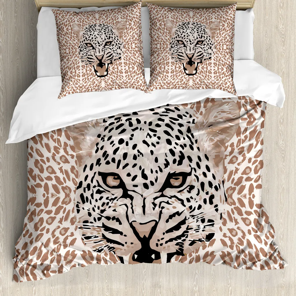 Set Copripiumino Antiacaro ABAKUHAUS Leopardato 155x220 per Allergici