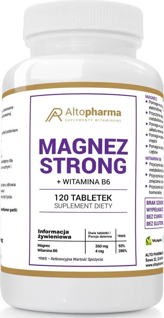 Altopharma Magnesium Strong + Vitamin B6 120 Tabletten vegetarisch