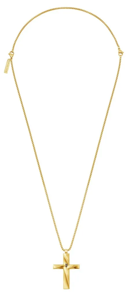 Collier Homme Police Contorto Doré Inoxydable Ne Noircit Pas au Cou
