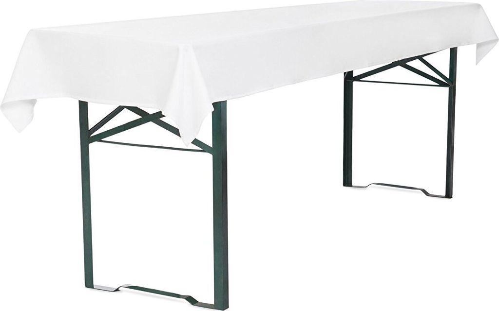 TexDeko Tischdecke für Bierzeltgarnitur 100x250cm, waschbar (Weiß)