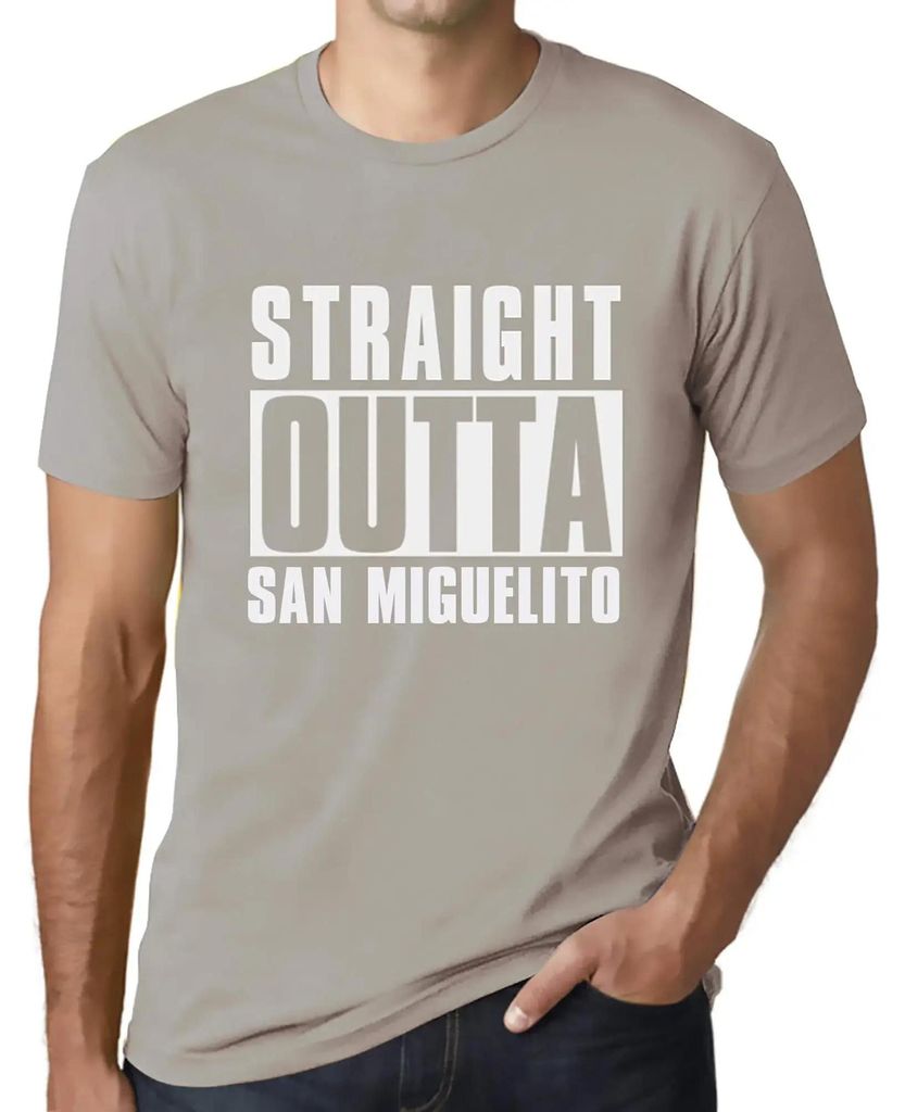 Herren Grafik T-Shirt Straight Outta San Miguelito Öko-Verantwortlich Vintage Jahrgang Kurzarm Lustige Druck Geburtstag Geschenk Mann