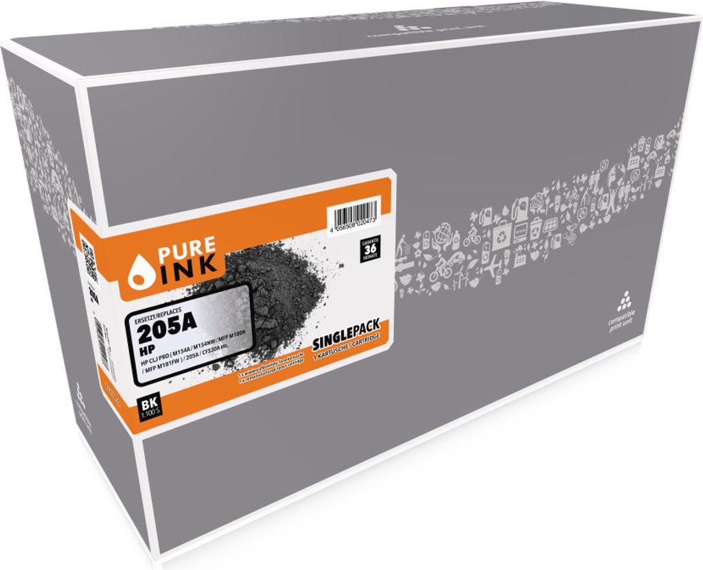 pureINK HP 205A CF530A Toner schwarz, 1100 Seiten