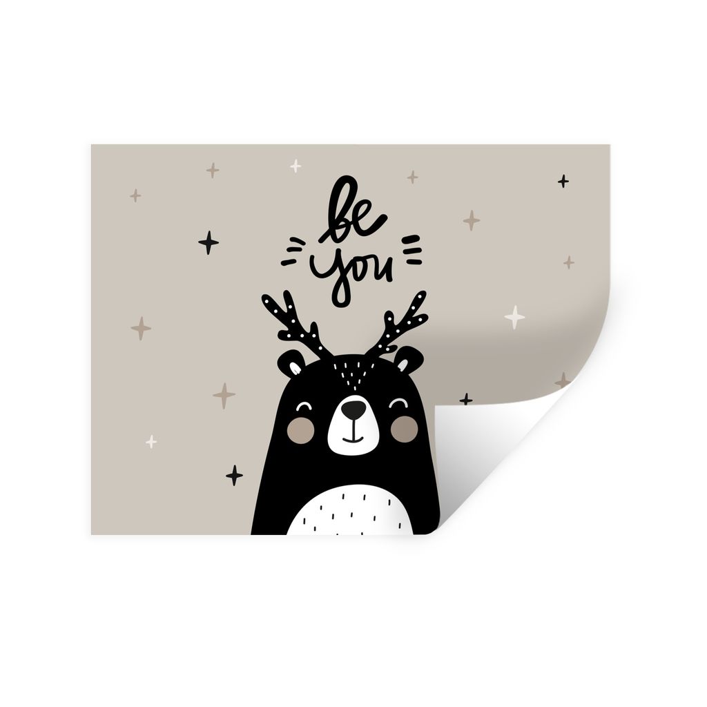 MuchoWow Wandtattoo Wandsticker Wandaufkleber Sprichwörter - Zitate - Kinder - Sei du - Baby 80x60 cm Selbstklebend und Repositionierbar - Falte...