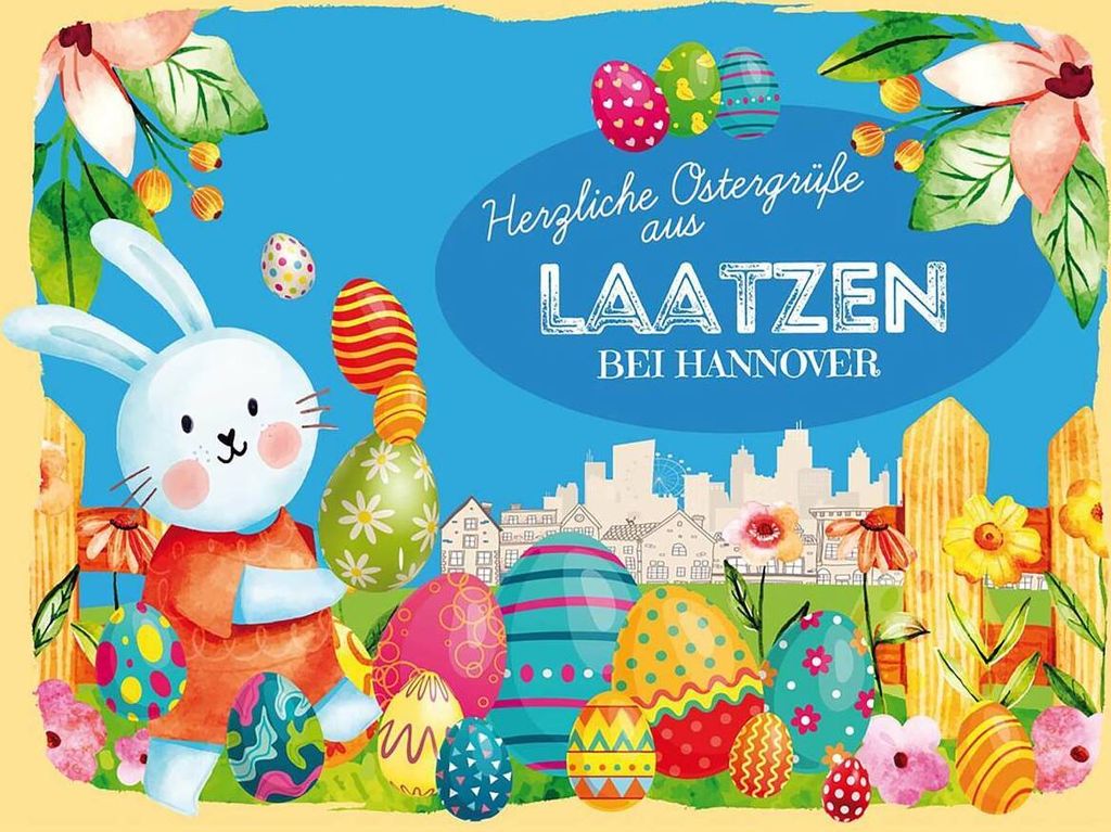 vianmo Holzschild 30x40 cm Ostern Ostergrüße LAATZEN BEI HANNOVER