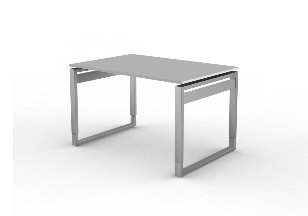 Kerkmann Schreibtisch 4030 Form 5 120x80x68-82 cm Bügel-Gestell höhenverstellbar lichtgrau