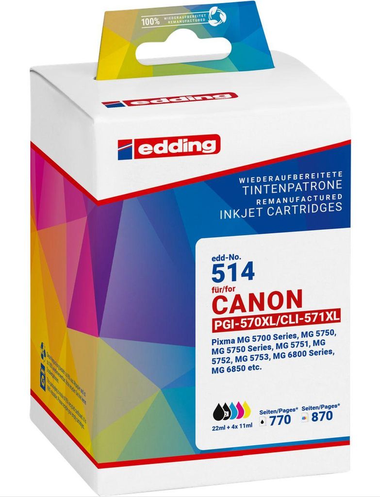 edding Tintenpatrone 18-514-01 wie PGI-570XL/CLI-571X Produktbild 