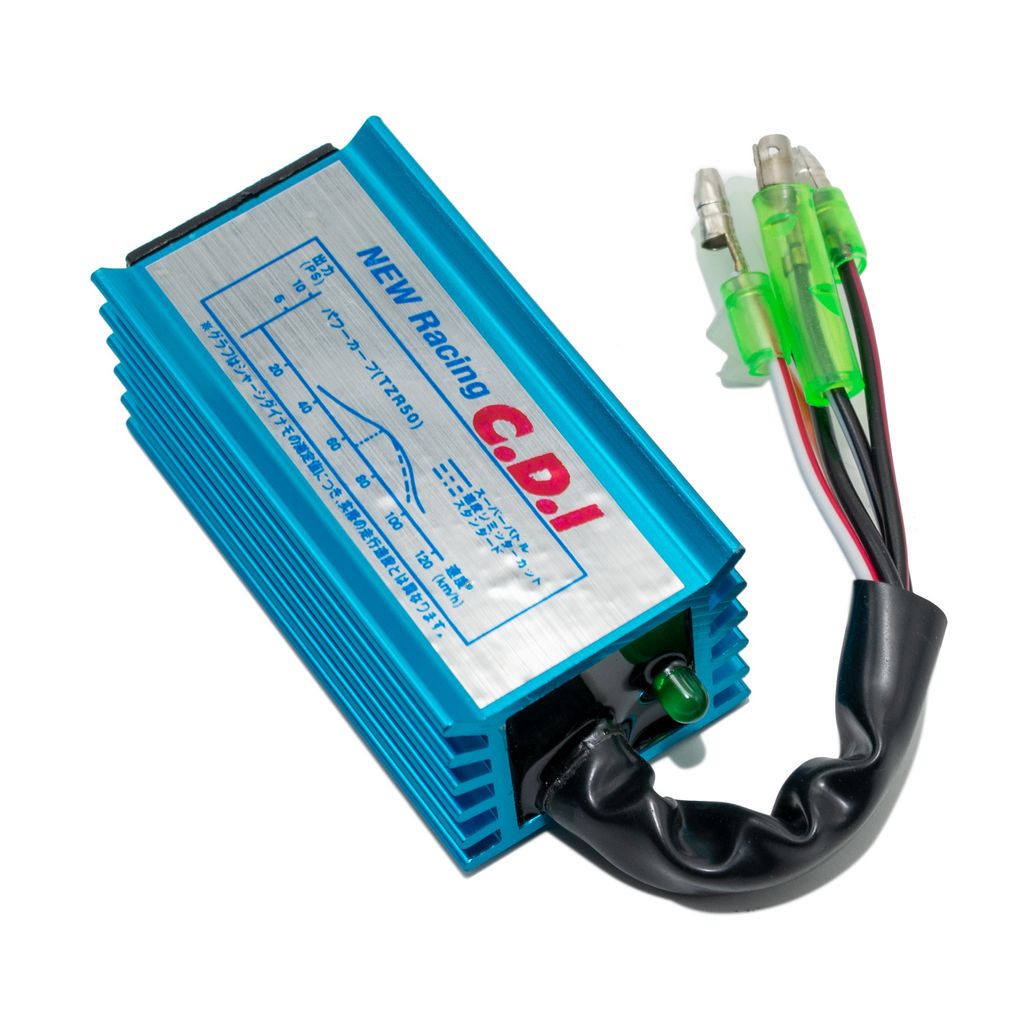 Maxtuned CDI Racing Zündeinheit ohne Drehzahlbegrenzung, blau kompatibel mit Minarelli / Aprilia / MBK / Yamaha