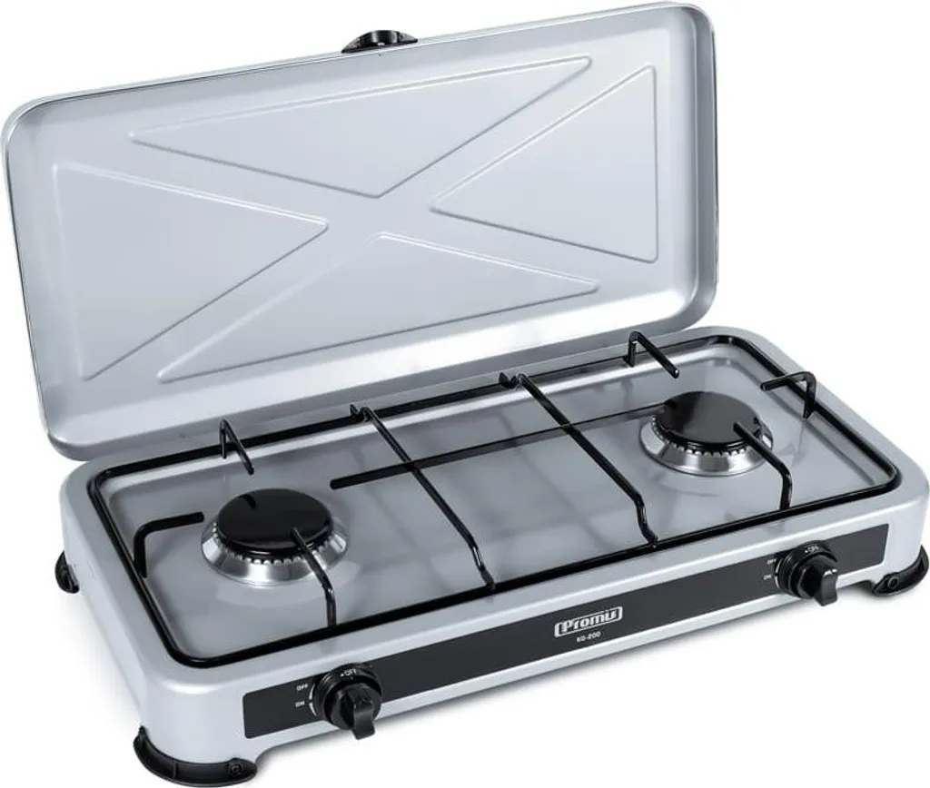 Cuisinière gaz PROMIS KG200 argent : cuisiner partout sans contrainte