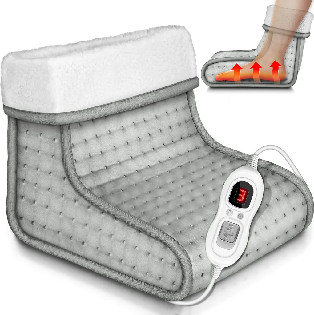 Chauffe-pieds pour Hiver sinnlein Gris Idéal pour Bureau et Salon