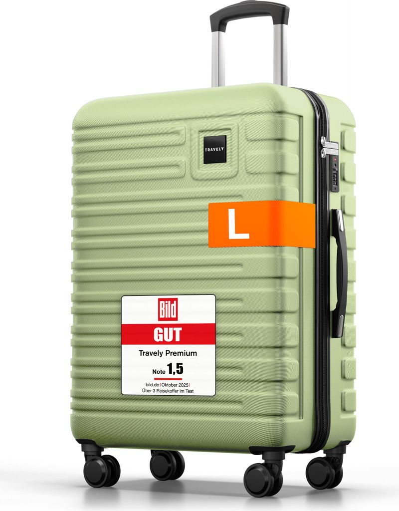 Travely Polycarbonat Koffer Groß 67cm L - 60L Innenvolumen Produktbild 