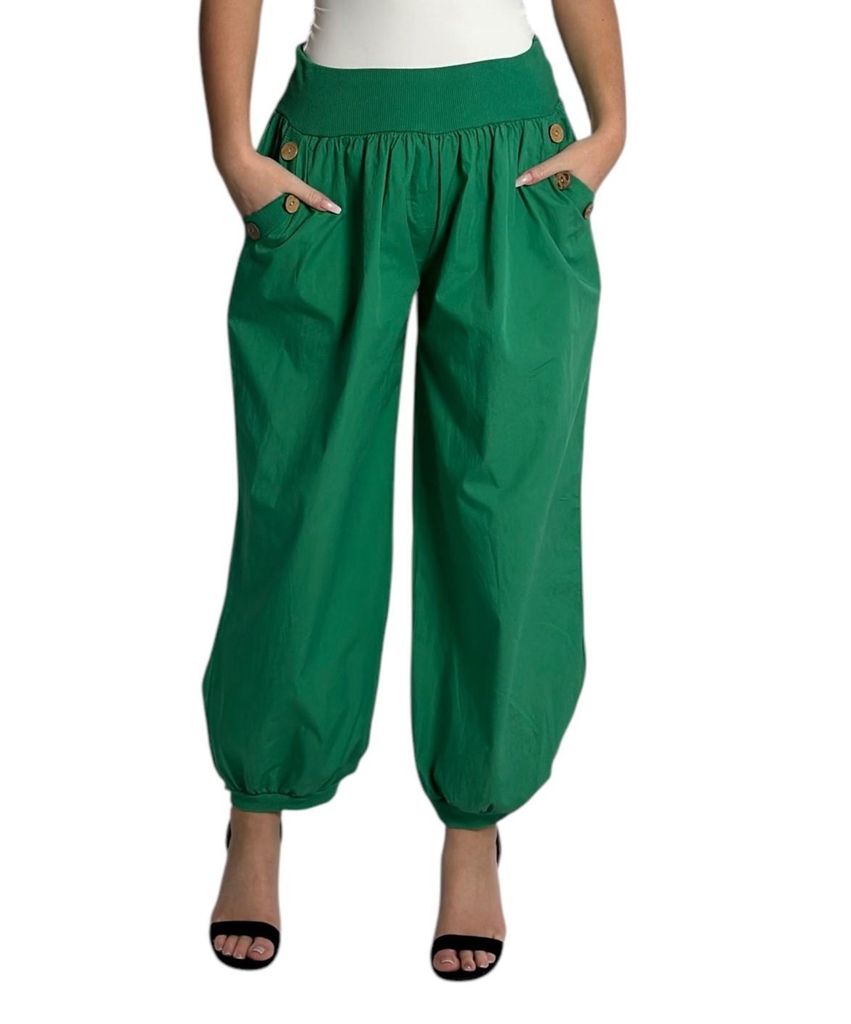 297 Mississhop Damen leichte einfarbige Hose Sommerhose Produktbild 