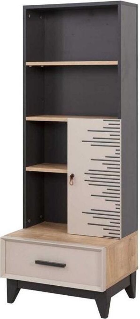 Bücherregal Schrank Kinderzimmer Regal Holz Holzschrank Grau Büro