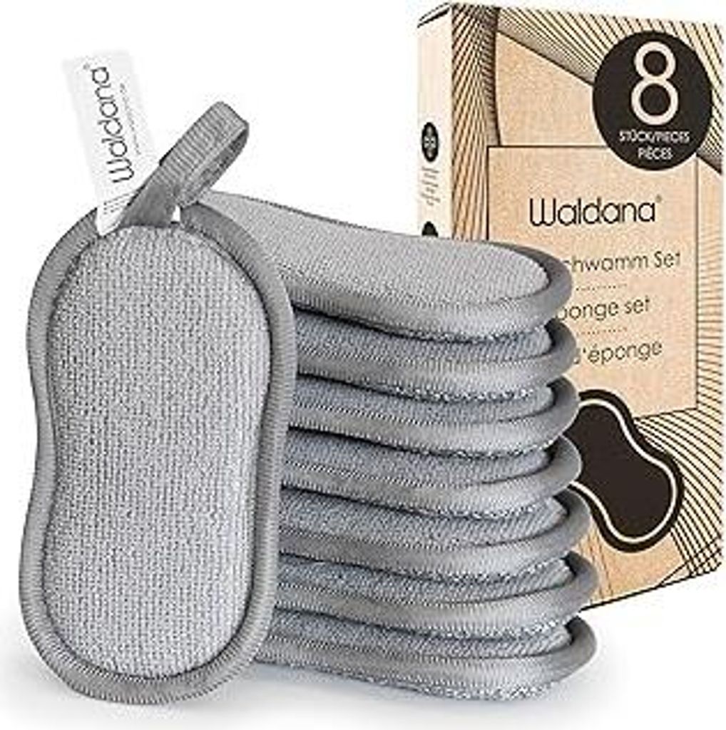 Putzschwamm, waschbar & doppelseitig (8 Stk.) Spülschwamm Scheuerschwamm Mikrofaser Schwamm Küchenschwamm Kamin Reniger Topf Schwämme Sponge