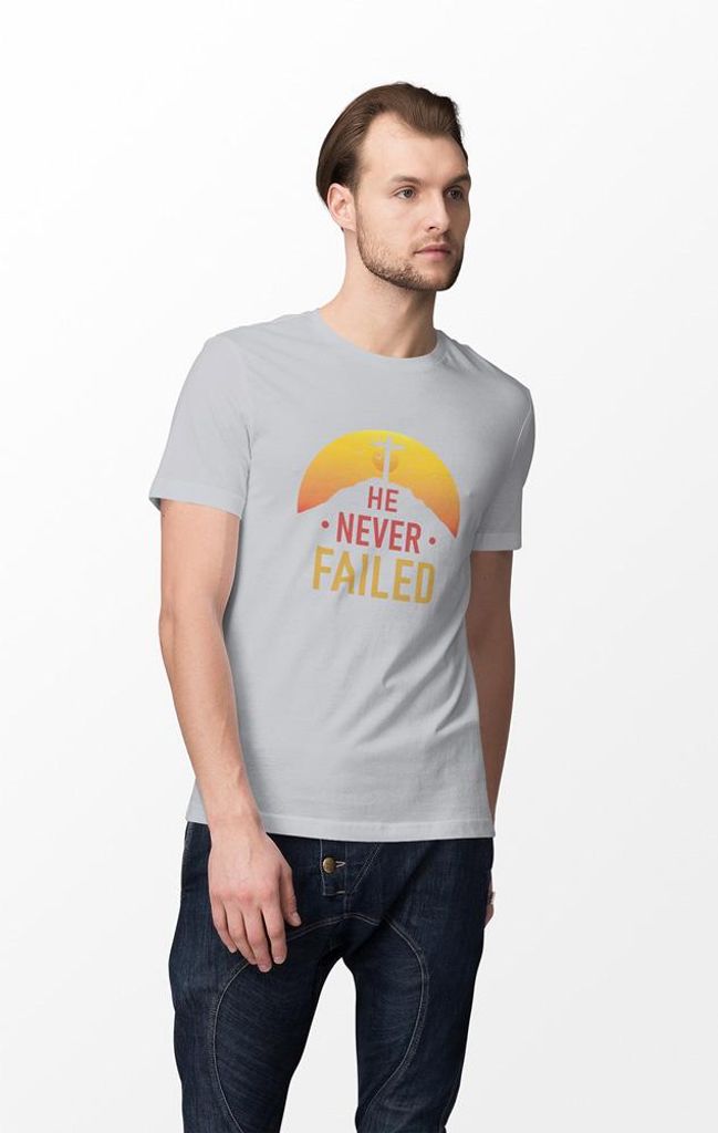 D&B Uni Polo ST00187 He Never Failed Grau-Größe XL