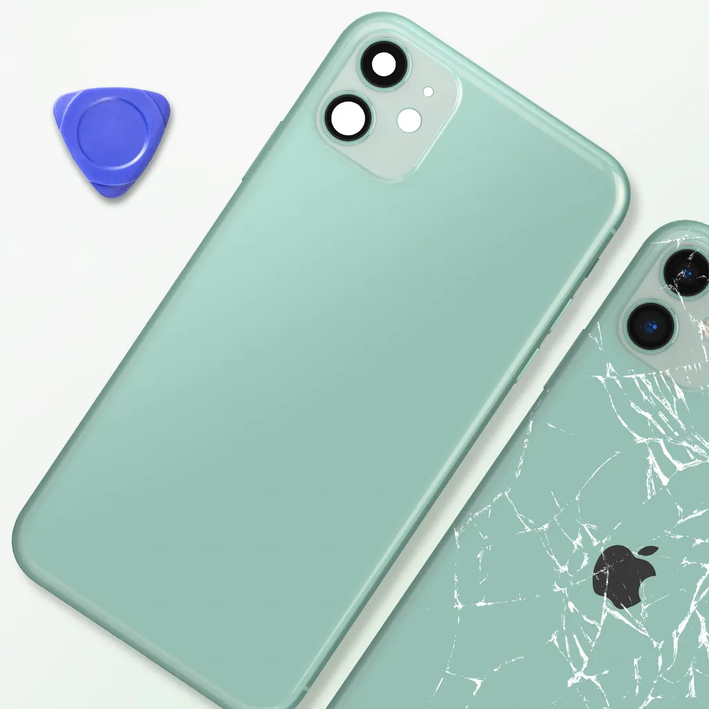Réparez votre iPhone 11 avec cette coque Clappio vert matcha et cache - 3