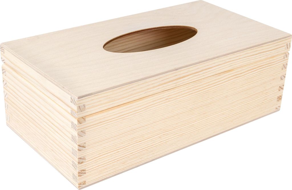 Creative Deco Boîte à Mouchoirs en Bois Naturel 25,5 x 13,5 Image du produit 