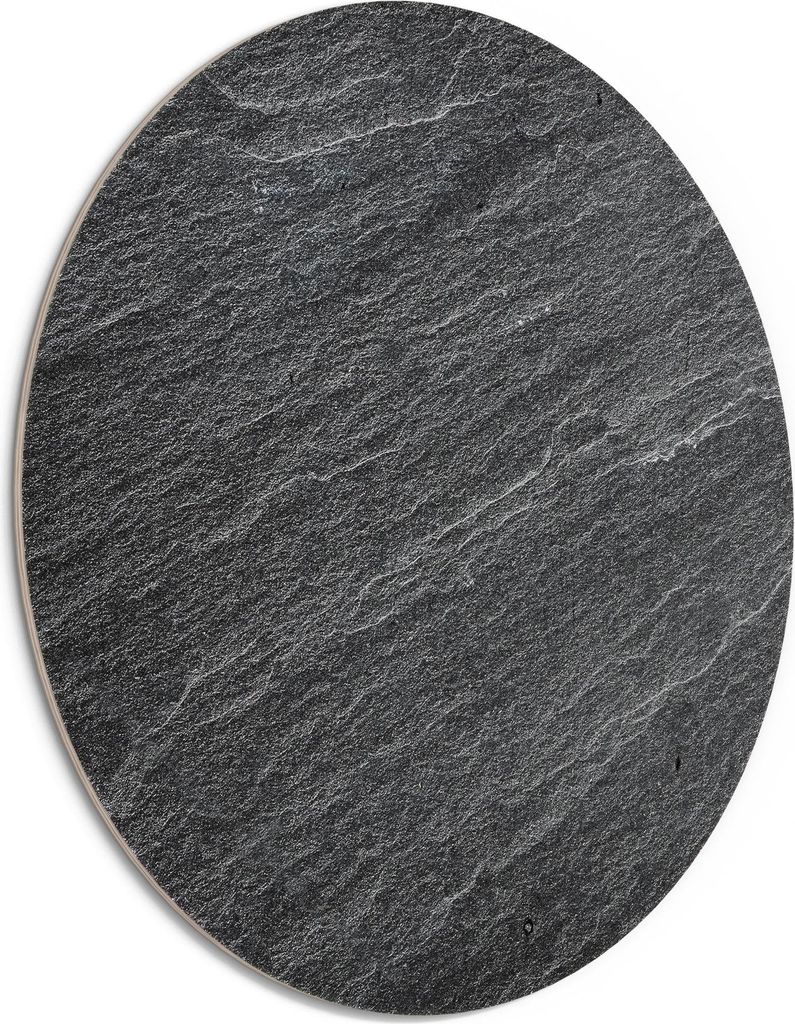 DEQORI Holzbild Ø 50 cm 'Klassischer Schieferstein' Bild auf Holz Wandbild Kunstdruck