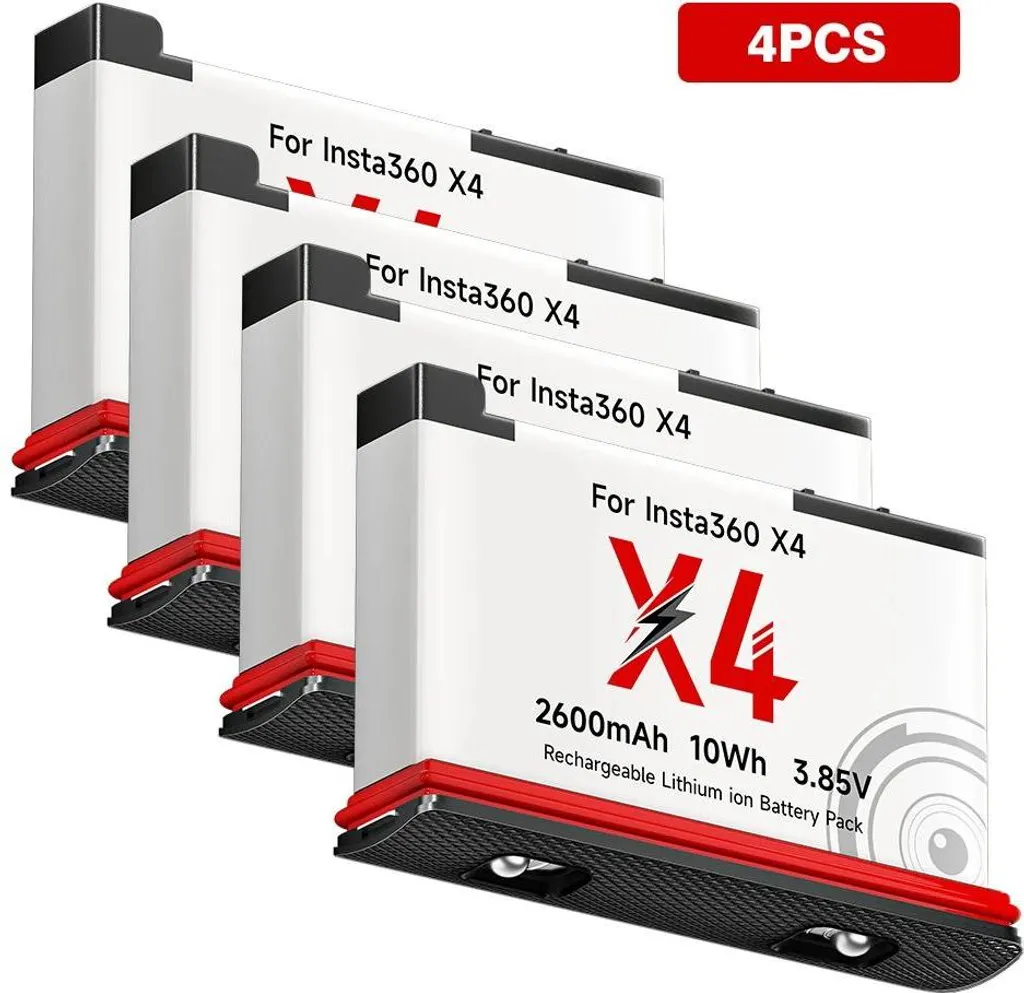 Lot de 4 Batteries Rechargeables Li-Ion Haute Performance pour Lampes